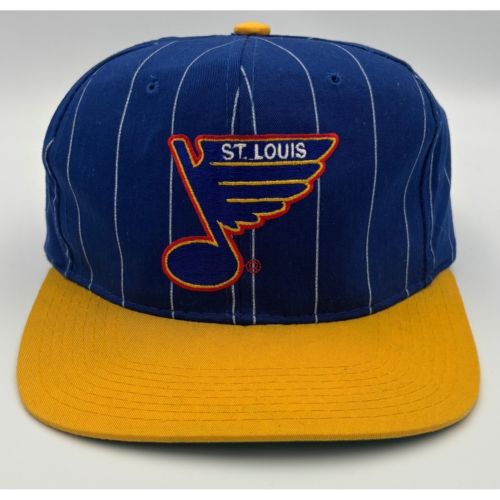 Vintage 90s Starter Mens Snapback Hat Blue Pinstripe St. Louis Blues NHL RARE!!!